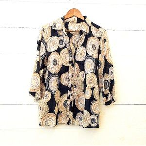 TALBOTS WOMAN | LIKE NEW NAVY & TAN BLOUSE, 1X